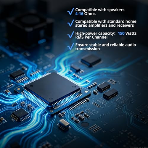 CAMWAY 2-Zone Speaker Selector Switch - 1 Amplifier to 2 Speaker Pairs,Independent On/Off Control, 150W RMS, Passive Audio Splitter for 4-16Ω Speakers, Home Theater, Patio & Multi-Room Audio - size: 4.7x3x1.6inch