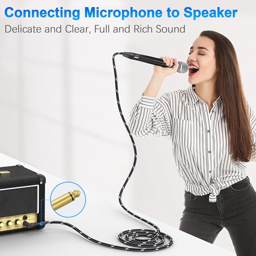 JOLGOO 1/4 TS Right Angle to XLR Female Microphone Cable, 10 Feet, 3-pin XLR Female High-End Audio Cable for Mixer, Amplifier, Recording, and Live Sound - size: 10 Feet, style: 1/4 TS