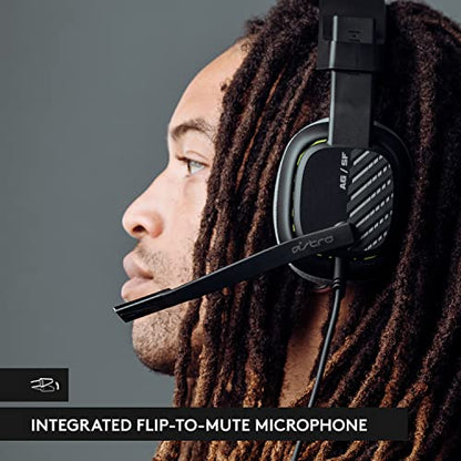 Logitech G Astro A10 Gen 2 Cross-Platform Wired Gaming Headset - Black/Xbox | 3.5mm Headphone Jack, 32mm Drivers, Flip-to-Mute Mic, Over-Ear Cup Design - color: Black/Xbox Edition