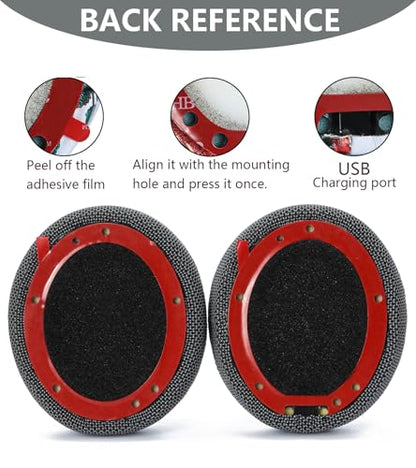 Replacement Ear Pads Compatible with Beats Studio 3.0 Wireless Black - color: Black + Woven