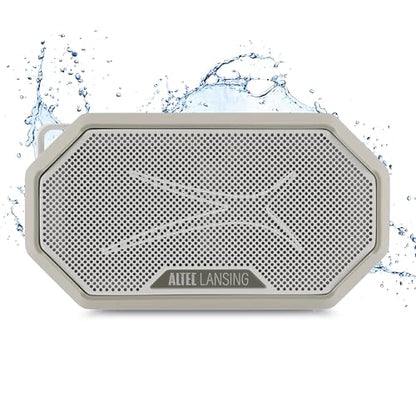 Altec Lansing Portable Bluetooth Speaker HYDRAMINI 2.0, IP67 Waterproof, Portable Speaker, 12h Playtime, Wireless Pairing, USB-C Quick Charge, Magnetic Bluetooth, Voice Assistant Integration - color: Cool Gray/White
