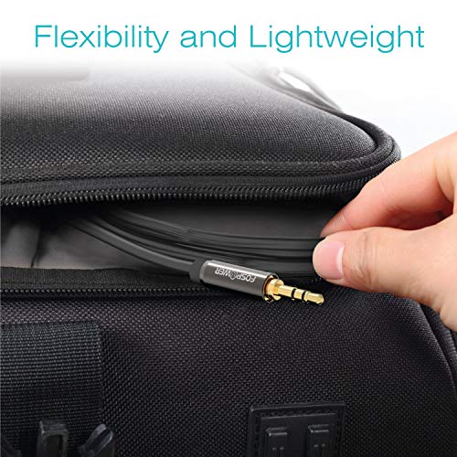 FosPower Audio Cable 1FT (2 Pack), Stereo Audio 3.5mm Auxiliary Short Cord Male to Male Aux Cable for Car, Apple iPhone, iPod, iPad, Samsung Galaxy, HTC, LG, Google Pixel, Tablet & More - size: 1 Feet 2 Pack
