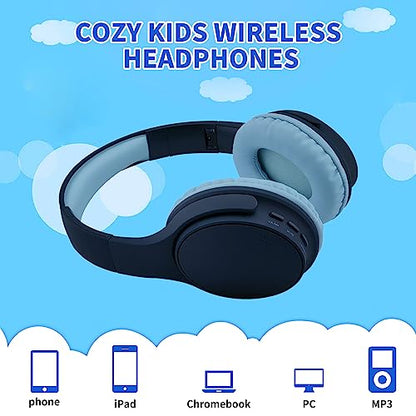 Kids Wireless Headphones, Bluetooth Toddler Headphones,Over Ear Isolation Headphone Foldable with Built-in Mic for Cell Phones TV Tablet School Network Boys Girls (e6 Blue) - color: e6 blue