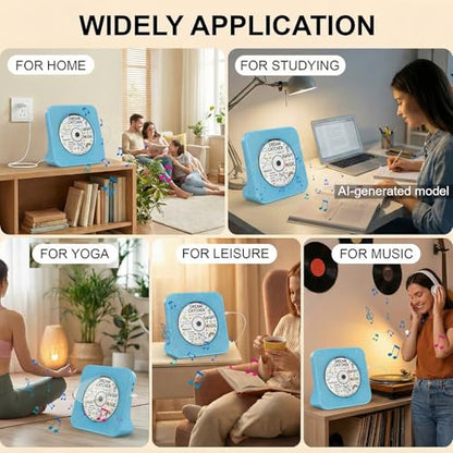 Gueray Portable CD Player with Bluetooth, CD Player with Speaker for Home | Plug-in desktop use,2-way Bluetooth mode, 3W speakers, FM radio, sleep timer, A-B repeat,USB/AUX - color: Blue