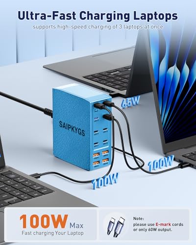 1000W USB Charging Station,12-Port USB C Charger Block with Dual 100W PD | USB-C Fast Charging Station Hub for MacBook Pro/Air/All iPad Phone 17/16 15/14/13/Pro Max/Samsung Galaxy Note - color: Blue