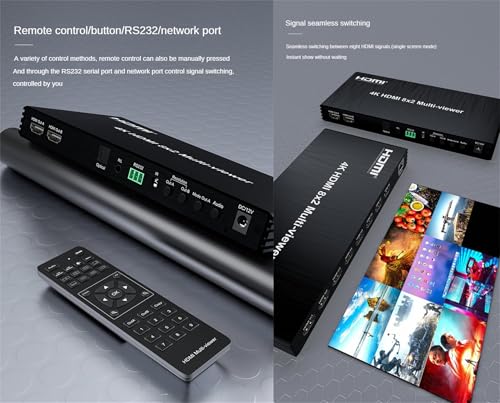 4K 60hz HDMI 8x2 Multi-viewer with PIP 8 in 2 Out Dual Display Seamless Switcher with Optical 3.5mm Audio 2x1 3x1 4x1 5x1 6x1 8x1 Multi-viewer