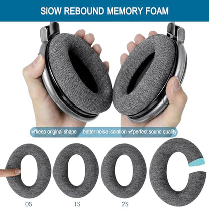 GEVO Earpads for Sennheiser HD650/HD600/HD660S/HD545/HD525/HD535 Headphones, Velour Ear Pads Cushions Replacement for Massdrop X HD6XX/HD58X and HD580/HD565 Jubilee Headset (Velour Gray) - color: Velour Gray