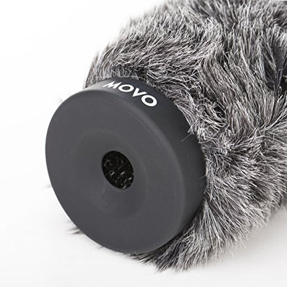 Movo WS-G200 Furry Rigid Windscreen for Microphones 18-23mm in Diameter and up to 8.6" (22cm) Long - Dark Gray - size: 7.8"
