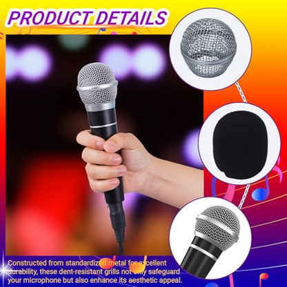 Silver Microphone Ball Head, 4PCS | Replacement Steel Mesh Grille Heads, Inner Foam Included, Compatible with SM58 SM58S SM58LC, Compatible with BETA58 BETA58A - color: silver