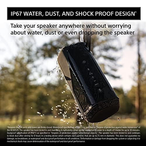 Sony SRS-XE200 X-Series Wireless Ultra Portable-Bluetooth-Speaker, IP67 Waterproof, Dustproof and Shockproof with 16 Hour Battery and Easy to Carry Strap, Light Gray - color: Light Gray
