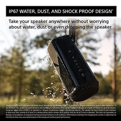 Sony SRS-XE200 X-Series Wireless Ultra Portable-Bluetooth-Speaker, IP67 Waterproof, Dustproof and Shockproof with 16 Hour Battery and Easy to Carry Strap, Light Gray - color: Light Gray