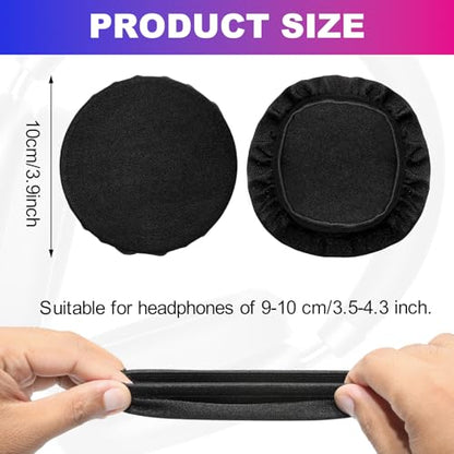 3 Pair Sheadphone Ear Covers, 3.9 Inch Breathable Stretchable Mesh Headphone Earpad Covers for Headphones, Washable Sweat-Prevention Protective Earpads for 3.5-4.3" Ear Cups (Black)