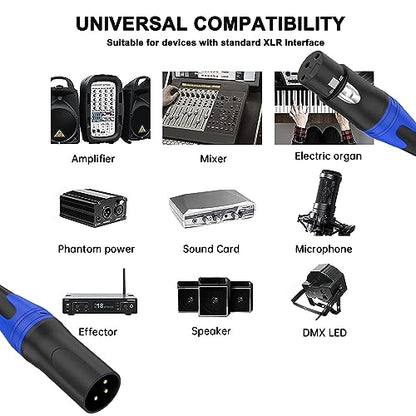 2 Pack, 100 FT XLR Male to Female Cable,Professional Balanced Microphone LeadExtension Mic Cable, Pure Copper & DualShielding, Compatible with Microphones,Mixers, Speakers, and Large Stage DMXLighting - size: 100 FT, style: Black 2 Pack