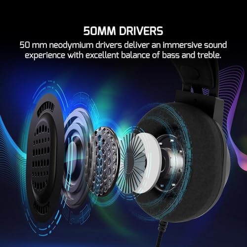 GAMEPOWER Voldon X 3.5mm Jack Gaming Headset - Wired Headphones with 50MM Drivers, Comfort Design, Noise Cancelling Mic, PS4, PS5, for Xbox, Black - color: VOLDONX