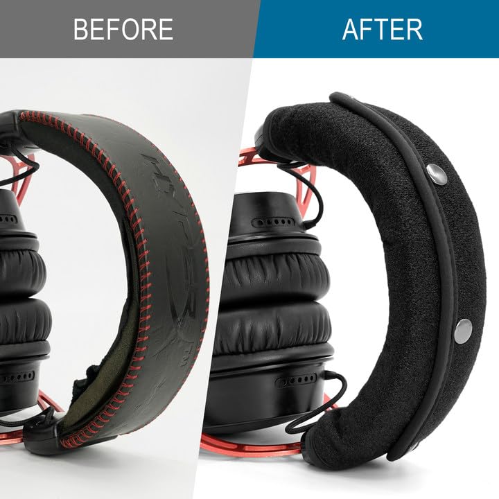 GEVO Replacement Headphone Headband Cover for HyperX Cloud & Alpha,Cloud 1/2/3/Pro,Cloud X/Core,Flight,Stinger Gaming Headset,Headband Cushion Easy Installation No Tool Needed-Velvet Black