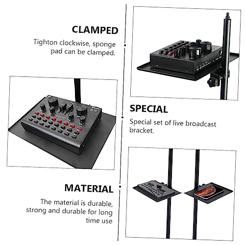 Toddmomy Clip Microphone Stand Low Profile Mic Arm for Microphone Sound Tray Broadcast Rack