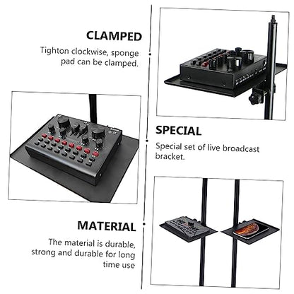 Toddmomy Clip Microphone Stand Low Profile Mic Arm for Microphone Sound Tray Broadcast Rack