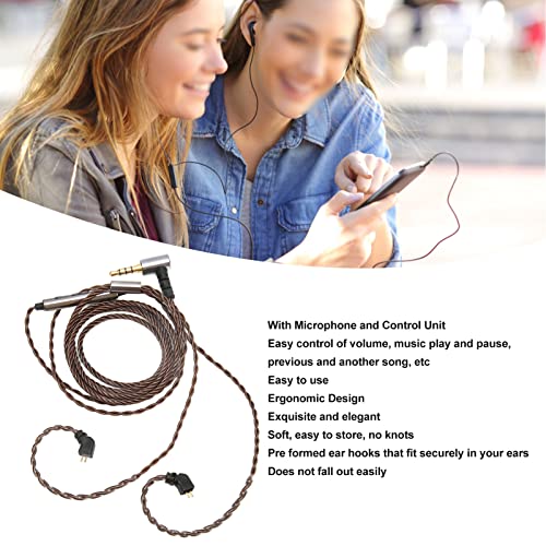 AS10 AS06 ZST ZS3 ZS4 ZS5 ZS6 Detachable Earphone Replacement Cable with Mic, 0.78mm Right Angle Plug, OFC Core Upgrade