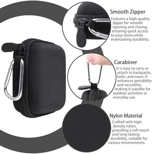 co2CREA SHOKZ 오픈핏 프로 오픈 이어 이어버드용 하드 케이스, 블랙 | 메시 액세서리 포켓, 충전 케이블 보관, 경량 디자인, 카라비너 클립 - color: 블랙 케이스, style: OpenFit Pro용