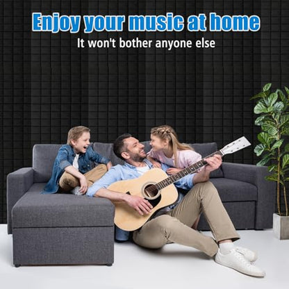 2 Pack Acoustic Foam Panels, 48 x 24 x 2" Sound Proof Foam Panels for Walls | High Density Fire Resistant Soundproof Wall Foam, Noise Cancelling Panels for Recording Studio & Home Office - size: 2 Pack