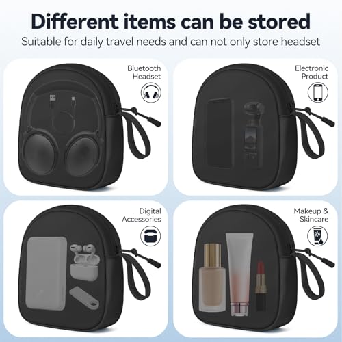 Inesore Soft Headphone Case Headset Carrying Storage Bag Pouch,Black - color: A-Black