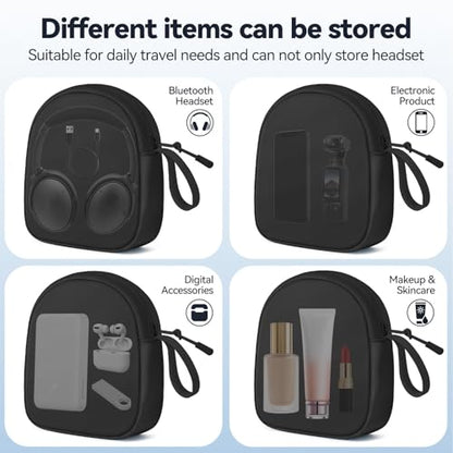 Inesore Soft Headphone Case Headset Carrying Storage Bag Pouch,Black - color: A-Black