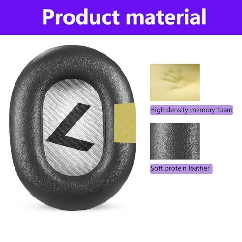 Replacement Ear Pads, Compatible with Plantronics Backbeat Pro 2 Wireless Headphones. New Soft Protein Leather Combined with high-Density Memory Foam, ACCIUK Replacement Ear Pads (Black)