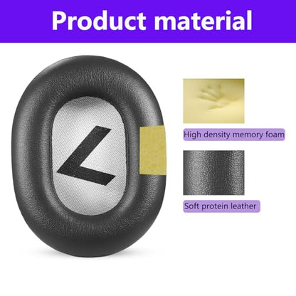 Replacement Ear Pads, Compatible with Plantronics Backbeat Pro 2 Wireless Headphones. New Soft Protein Leather Combined with high-Density Memory Foam, ACCIUK Replacement Ear Pads (Black)