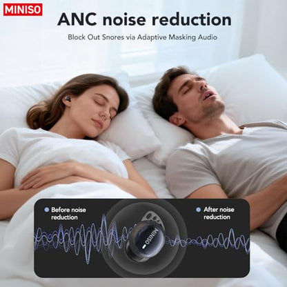 MINISO MS216 Sleep Earbuds, Mini Earbuds with Noise Reduction Bluetooth 6.0 Headphones, AI Translation Earbuds in Real Time Support 135 Languages for Side Sleepers Travel Business