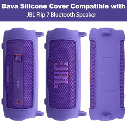 Silicone Cover for JBL Flip 7 Portable Bluetooth Speaker | Scratch-resistant, Unhindered Sound, Silicone Construction, Portable Carrying Silicone Cover, Purple Silicone Cover - color: Purple Cover