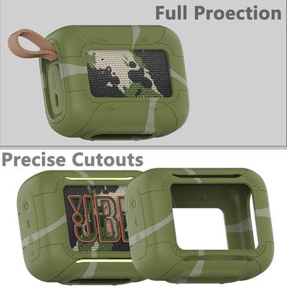 Silicone Cover and Hard Carrying Case for JBL Go 5 Bluetooth Speaker | Protective Cases for Go 5 Speaker Accessories, Scratch-Resistant and Drop-Proof Cover (Squad) - color: Squad