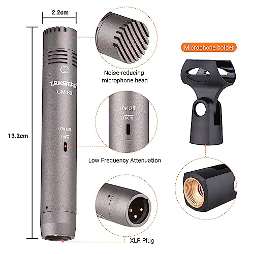 TAKSTAR CM-60 XLR Cardioid Condenser Studio Mic, Instrument Microphone