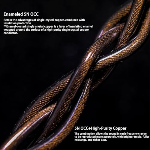 21AWG 5N OCC IEM Cable, 0.78mm 2-Pin to 3.5mm Replacement Cord, 1.25m - size: 2 pin 0.78mm to 3.5mm