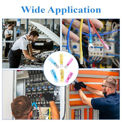 320PCS Heat Shrink Wire Connectors, Blade/Spade Terminals | Male & Female Quick Disconnect Crimp Terminals for Marine & Electrical Wiring