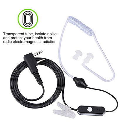 Talkie Headset, Talkie Earpiece for 2pin Walkie Earphone with Built in Microphone PTT Headset Walkie Talkie Earpiece for K Head Walkie Talkie Radio Two Way Radio Talkie Headset Noise Canceling