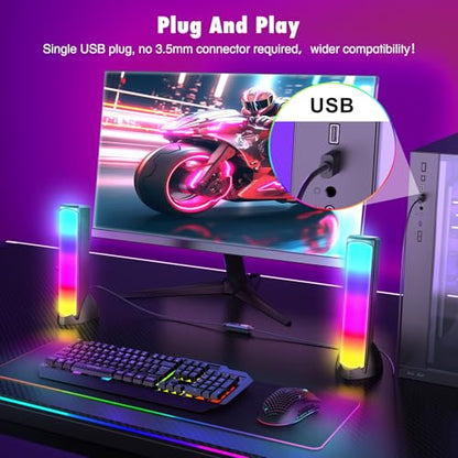 OFFSIR Computer Speakers, RGB PC Speakers, Gaming Speakers with Full Screen LED Breathing Light, 2.0 Channel Stereo Sound Desktop Speakers, USB Powered Speaker for Computer Desktop PC Laptop Monitor