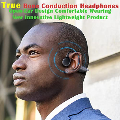 AYI True Bone Conduction Headphones Open Ear Headset Able to be a MP3 Player with Micro Disk Stereo Bluetooth Earphone for Driving Bicycling Running Skiing-X9 Black - color: X9 Black
