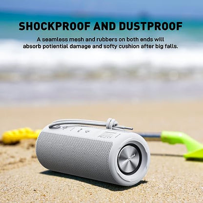 MIATONE Boombox Portable Bluetooth Speaker Wireless Outdoor Waterproof Speaker - Grey - color: Grey