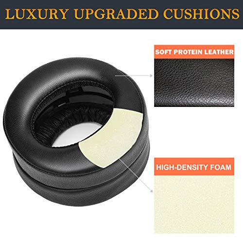 SOULWIT Ear Pads Cushions for Sony Platinum Wireless PlayStation PS4 Headset, Replacement Earpads for 2018 Version, Headphone Model CECHYA-0090 (PL Black)