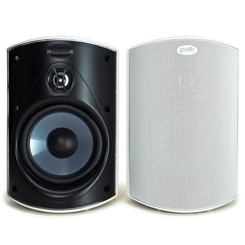Polk Audio Atrium 4 Outdoor Speakers, Powerful Bass (Pair, White) - color: White, size: 2 Speakers, style: Atrium 4
