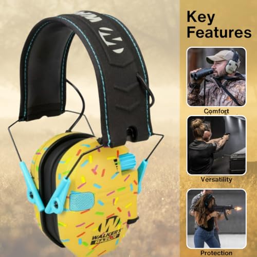 Walker's Razor Slim Electronic Earmuffs | Protective Case - color: Multicolour