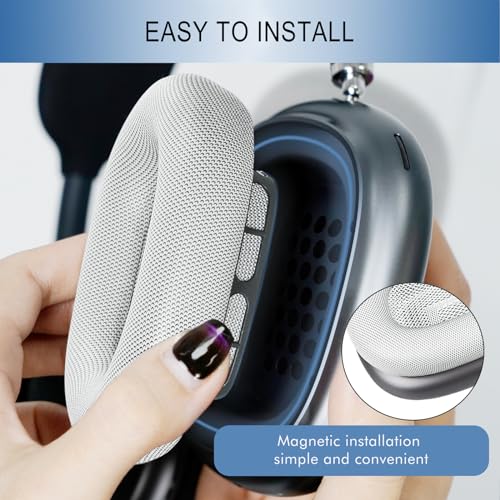 GEVO Upgraded Ear Cushions Replacement Earpads for AirPods Max 1 & 2 Headphones, Protein Leather Ear Pads Ear Covers Cups with Memory Foam and Magnet for AirPods Max 1 & 2 (Silver) - color: Silver