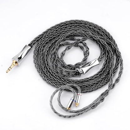 FAAEAL MMCX Connectors 8N Single Crystal Copper Silver Plated Mixed Cord Compatible with Sennheiser IE900 IE600 Shure SE535 SE315 UE900s TIN Audio T2 T3 BGVP Earphone 3.5mm Plug