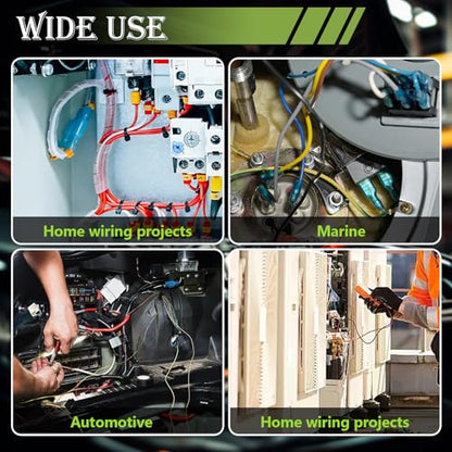 Twidec/Quick Splice Wire Terminals T-TAP Disconnect Self-Stripping 22-10 AWG with Nylon Fully Insulated Male Spade Electrical Terminals Kit for Automotive Marine - color: Multicoloured Nylon 80PCS