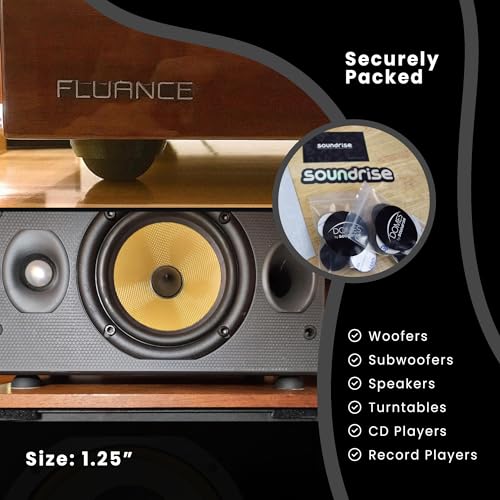 Soundrise DOMES Isolation Pads - Sound Dampening & Anti-Vibration Silicone Feet - Audio Isolation Feet for Subwoofers, Speakers & Turntables - Peel & Stick, Durable Class-A Silicone, Non-Slip (8-Pack) - size: 8-Pack