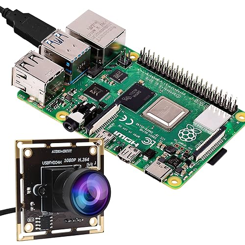 ELP H.264 1080P USB Camera Module with Microphone Wide Angle Fisheye Webcam | 170degree FHD PC Camera for Computer, UVC USB2.0 Lightburn Camera for Laser, Home Security, Embedded Machine Vision, Robotics - size: 170degree lens