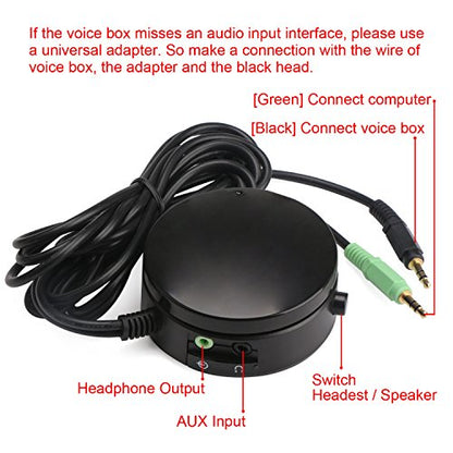 DROK® Computer Speakers Headphones Audio Switch Converter Volume Control, Speaker Switching Device for Switching Back and Forth Between Computer Audio and Headphones with 5 Feet Cable