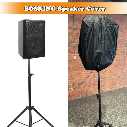 15 Inch Outdoor Powered Speaker Dust Cover - Heavy Duty, Waterproof, Sun Resistant - Fits Wall Mounted Speakers - Full Protection (15x13x22 Inch, Black) - size: 15x13x22 Inch