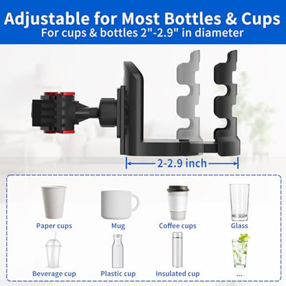 Adjustable Mic Stand Drink Holder with 360° Rotate Microphone Stand Cup Holder - Universal Water Bottle Holder Clamp On Cup Holder for Mic Stand, Music or Drum Stands to Holds Cups, 1 Pack - size: 1 Pack