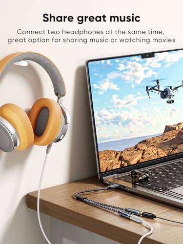 CableCreation USB C to Dual 3.5mm Female Headphone Splitter Adapter 1FT